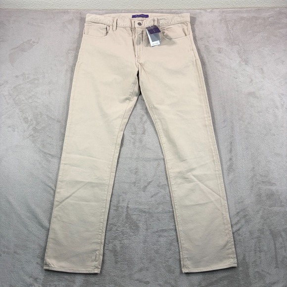 Ralph Lauren Purple Label Slim Fit Stretch Dobby Pants Men 36x32 Beige NWT $595 - Picture 2 of 13